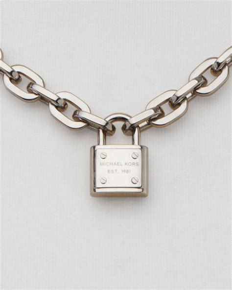 padlock necklace michael kors|Michael Kors sterling silver necklace.